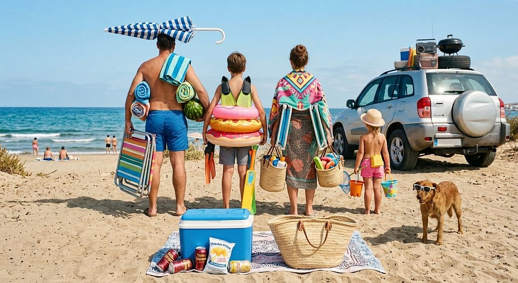 dia de playa en familia